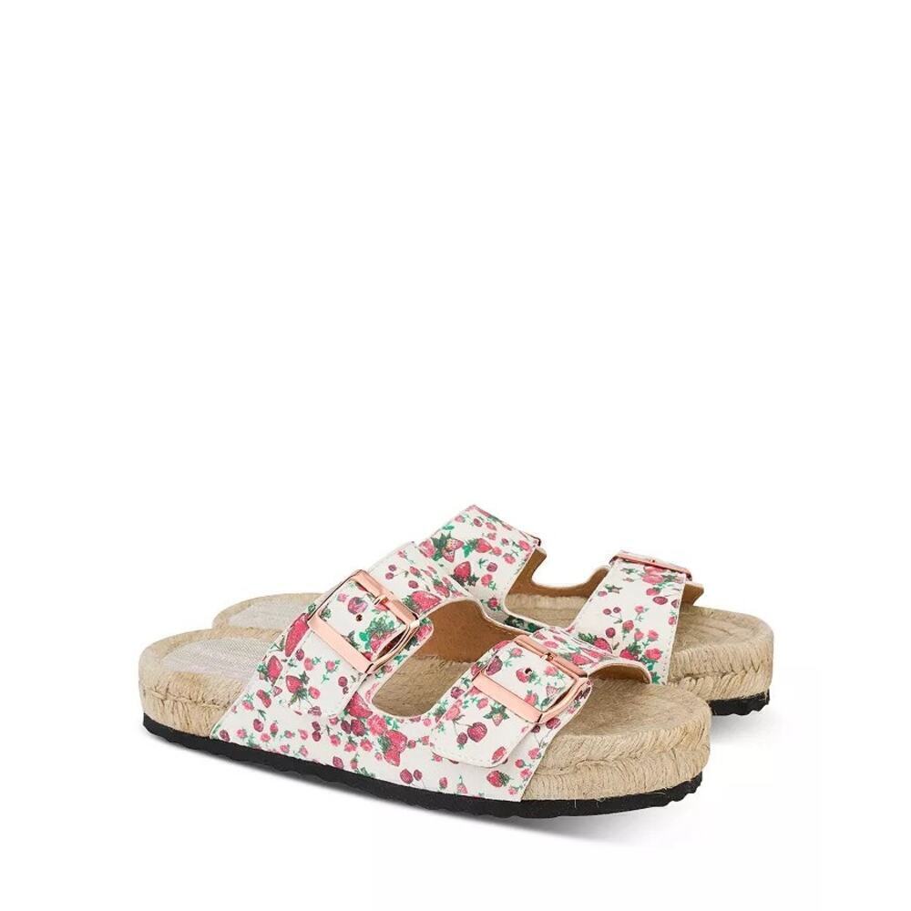 LoveShackFancy x Manebi Nordic Espadrille Slide Sandal Strawberry Print Size 9.5